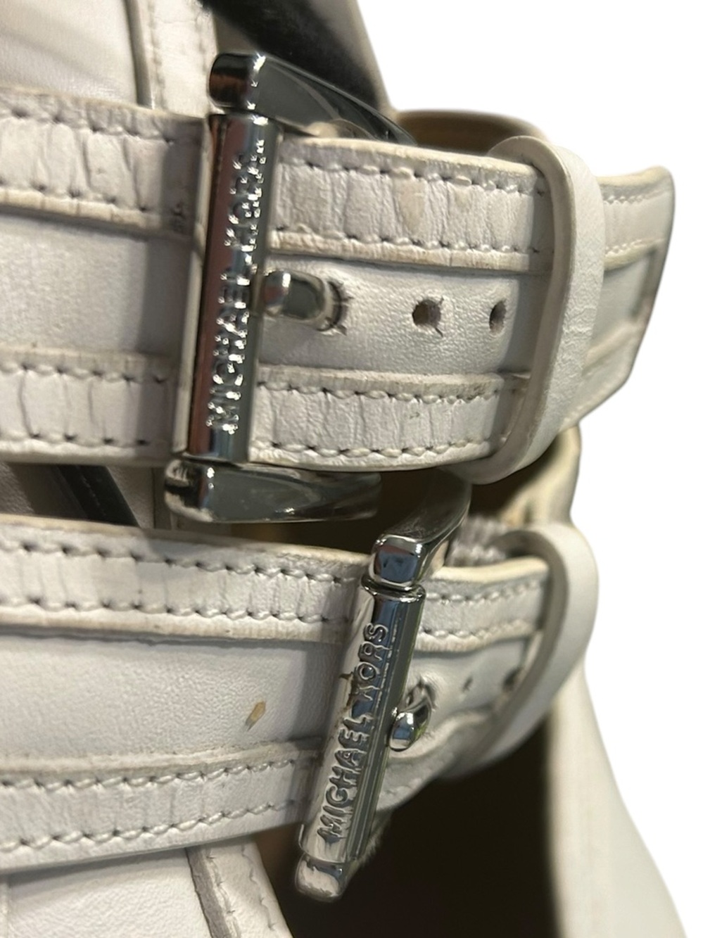MICHAEL Michael Kors Benson Moto Boots with Buckle Straps/Lug Sole and Cutouts - Picture 13 of 16